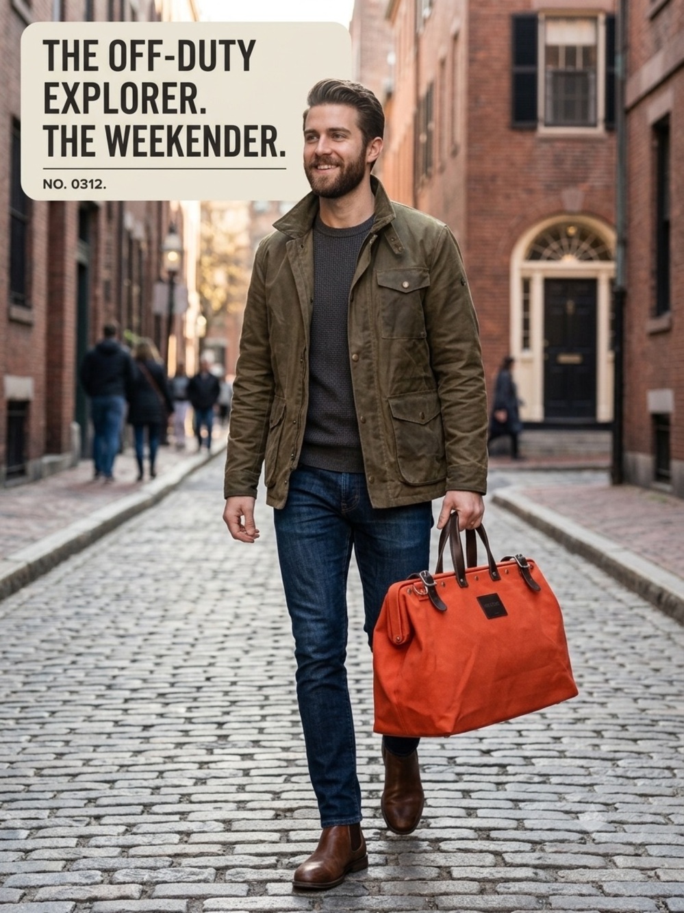 Line of Trade Large Canvas Weekender Bag Orange Travel Duffel Doctor Frame 20"
